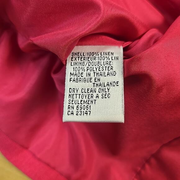 NWT Talbots 100% Irish Linen Blazer Jacket Womens Size 16 Barbie Pink Deadstock - Picture 8 of 8